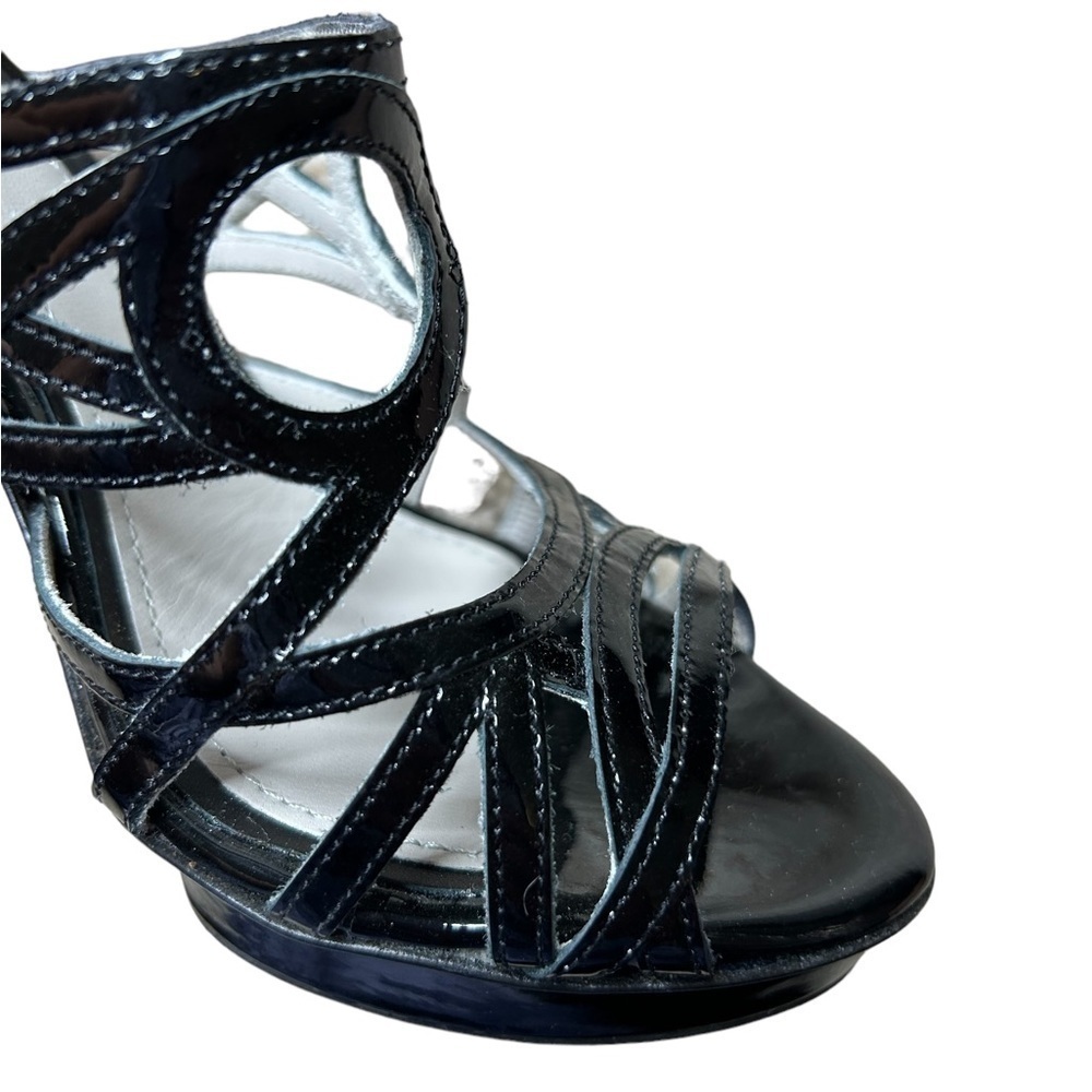 Jason Wu Black Patent Leather Strappy Stiletto Heel Sandal Made in Italy 6.5 - Picture 8 of 16